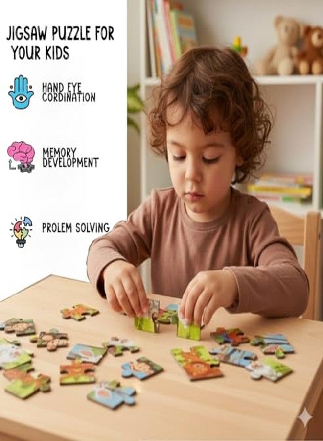 Khilonewale Combo 6 of Wooden Jigsaw Puzzle for Kids Ages 3+ | 10x10 CM | Educational Learning Toy for Toddlers & Preschoolers | Wooden Puzzle | Gift for Children | Toys for Kids | Puzzle (Farm Animal) - Image 5